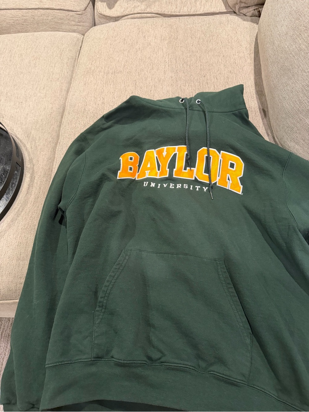 Champion Dark Green Baylor University Crewneck Sweatshirt with Gold Lettering